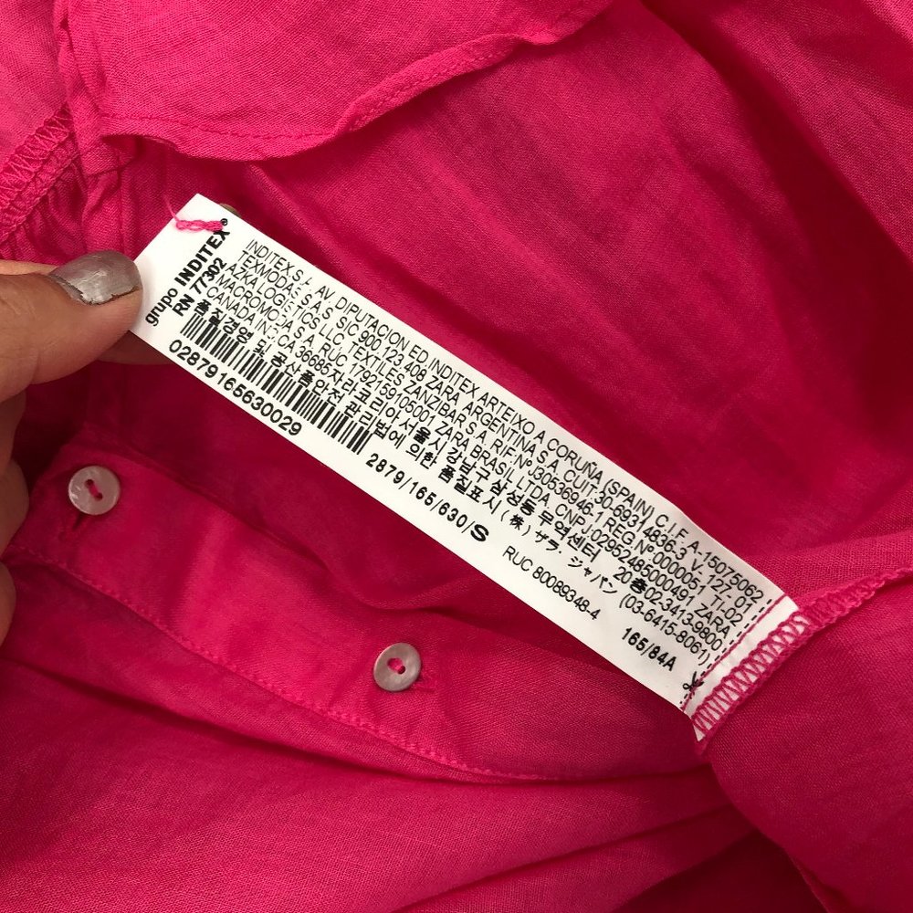 Zara Princess-like V-Neck Button Down Blouse - Picture 9 of 10